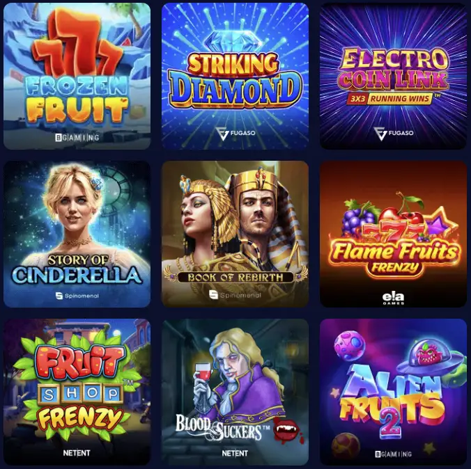 Het grote aanbod aan gokkasten bij Booms Bet Casino
